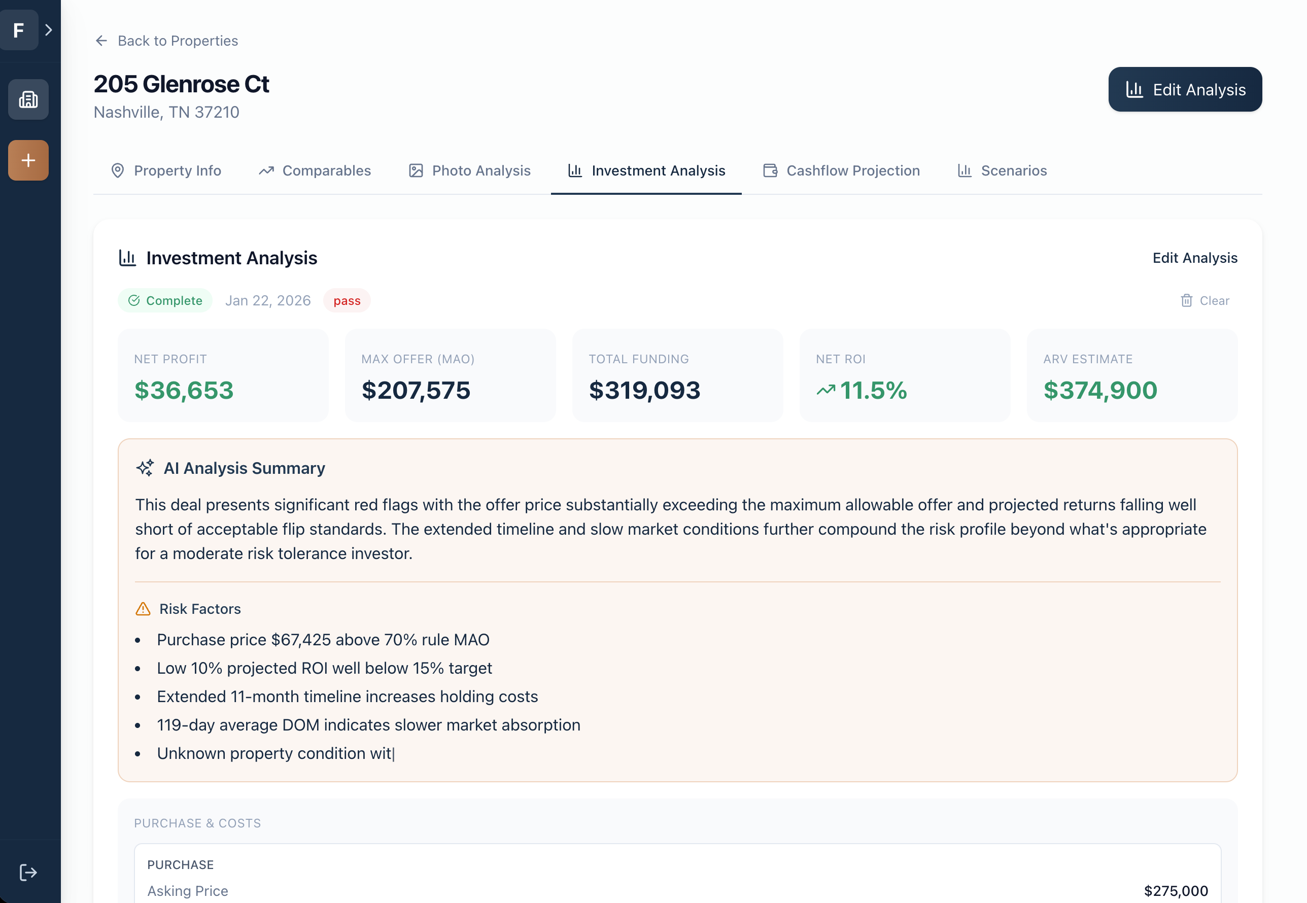 Investment Analysis Dashboard